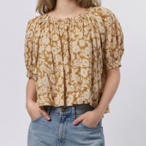 NWT The GREAT. Garland Top in Floral Wild Oat Bush